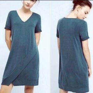 dolan Teal V-Neck Short Sleeve Shift Dress